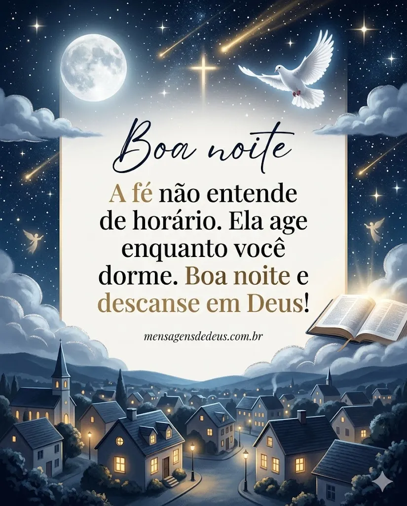 Mensagem de boa noite com fé em Deus para renovar a esperança