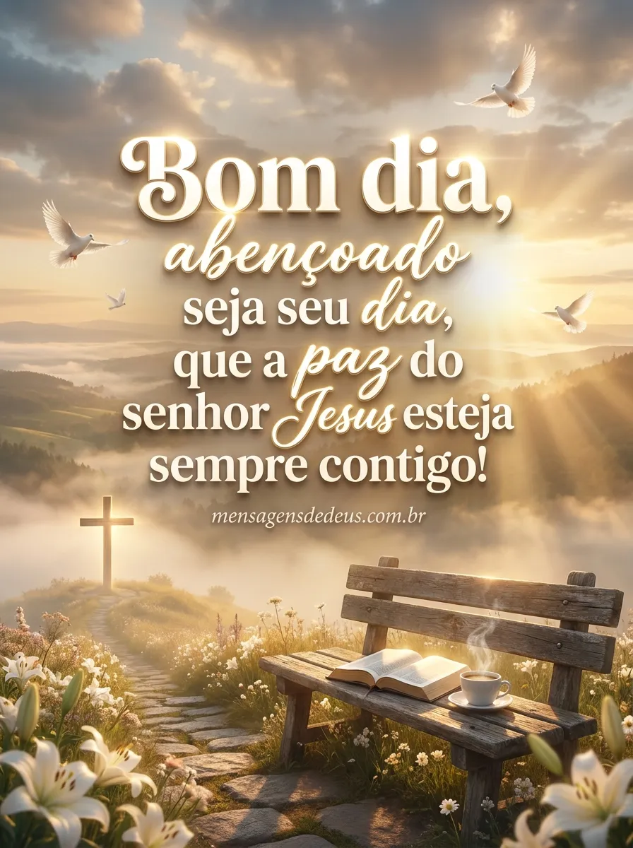 Bom dia, abençoado seja seu dia, que a paz do senh