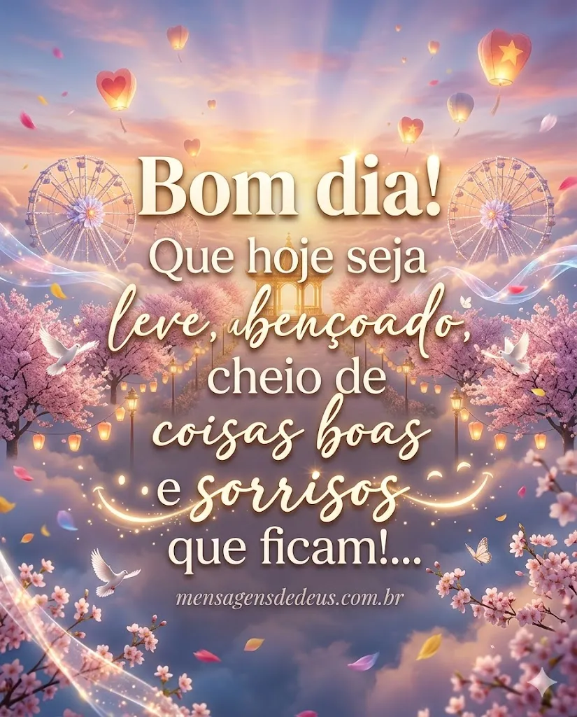Bom Dia! Que hoje seja leve, abençoado, cheio de c