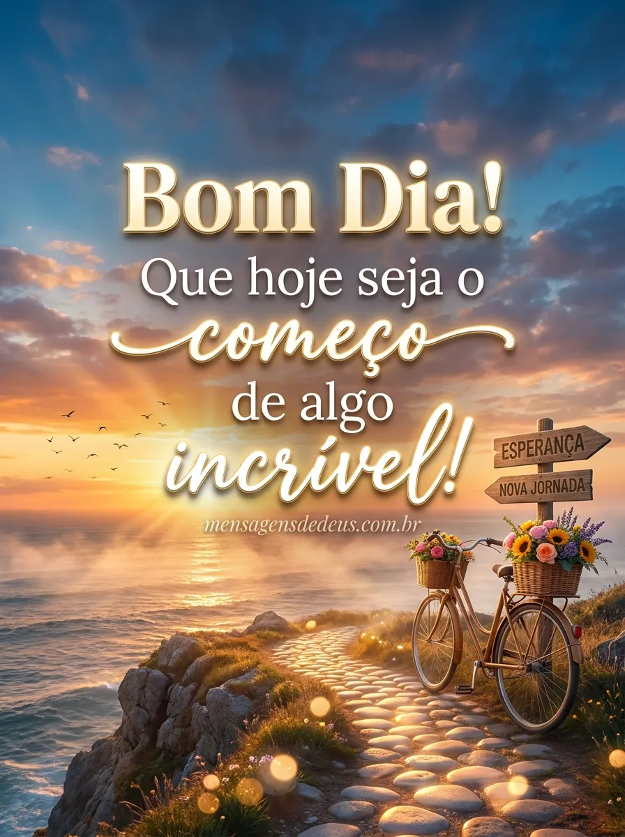 Bom Dia! Que hoje seja o começo de algo incrível! 