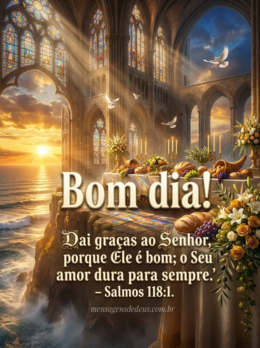 Bom dia! Dai graças ao Senhor, porque Ele é bom; o