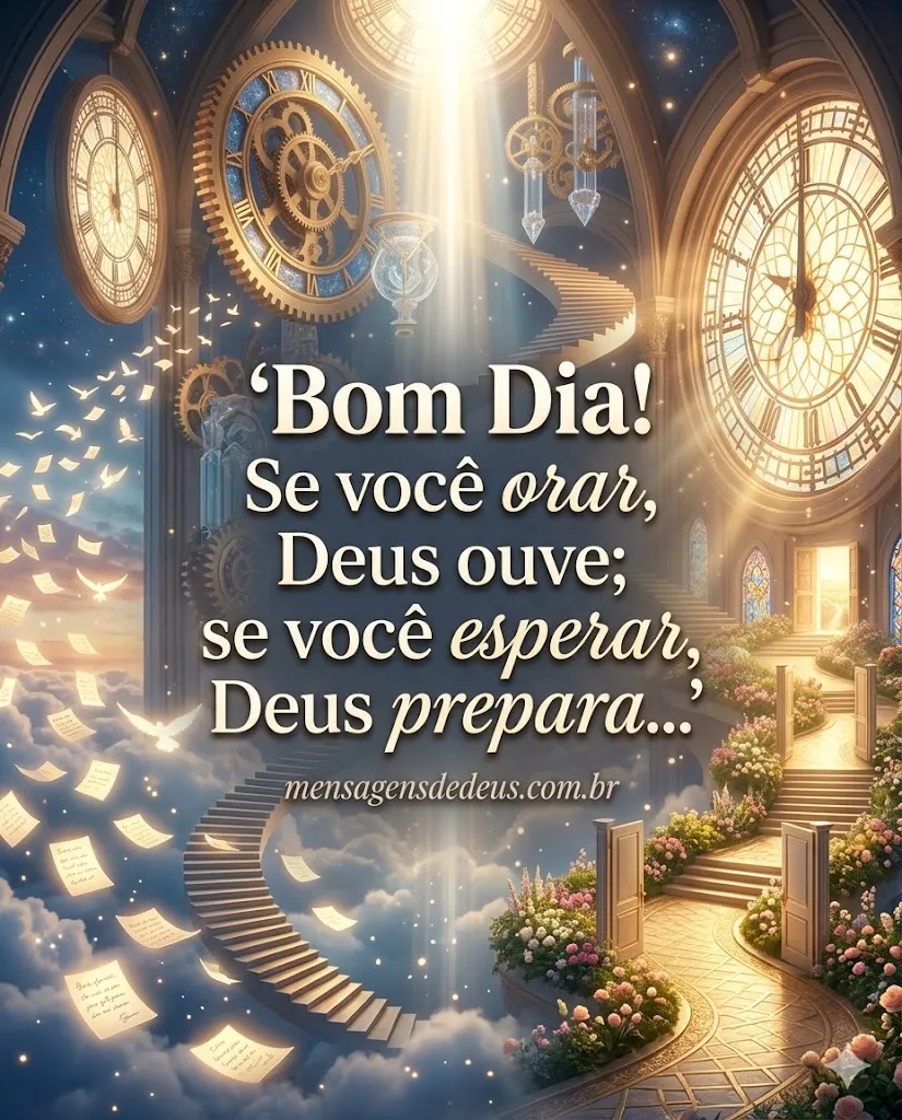 Bom Dia! Se você orar, Deus ouve; se você esperar,