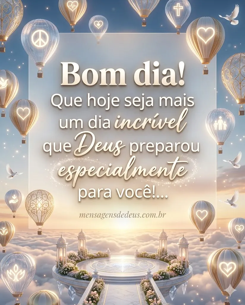 Bom dia! Que hoje seja mais um dia incrível que De