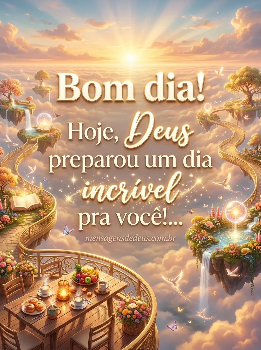 Bom dia! Hoje, Deus preparou um dia incrível pra v