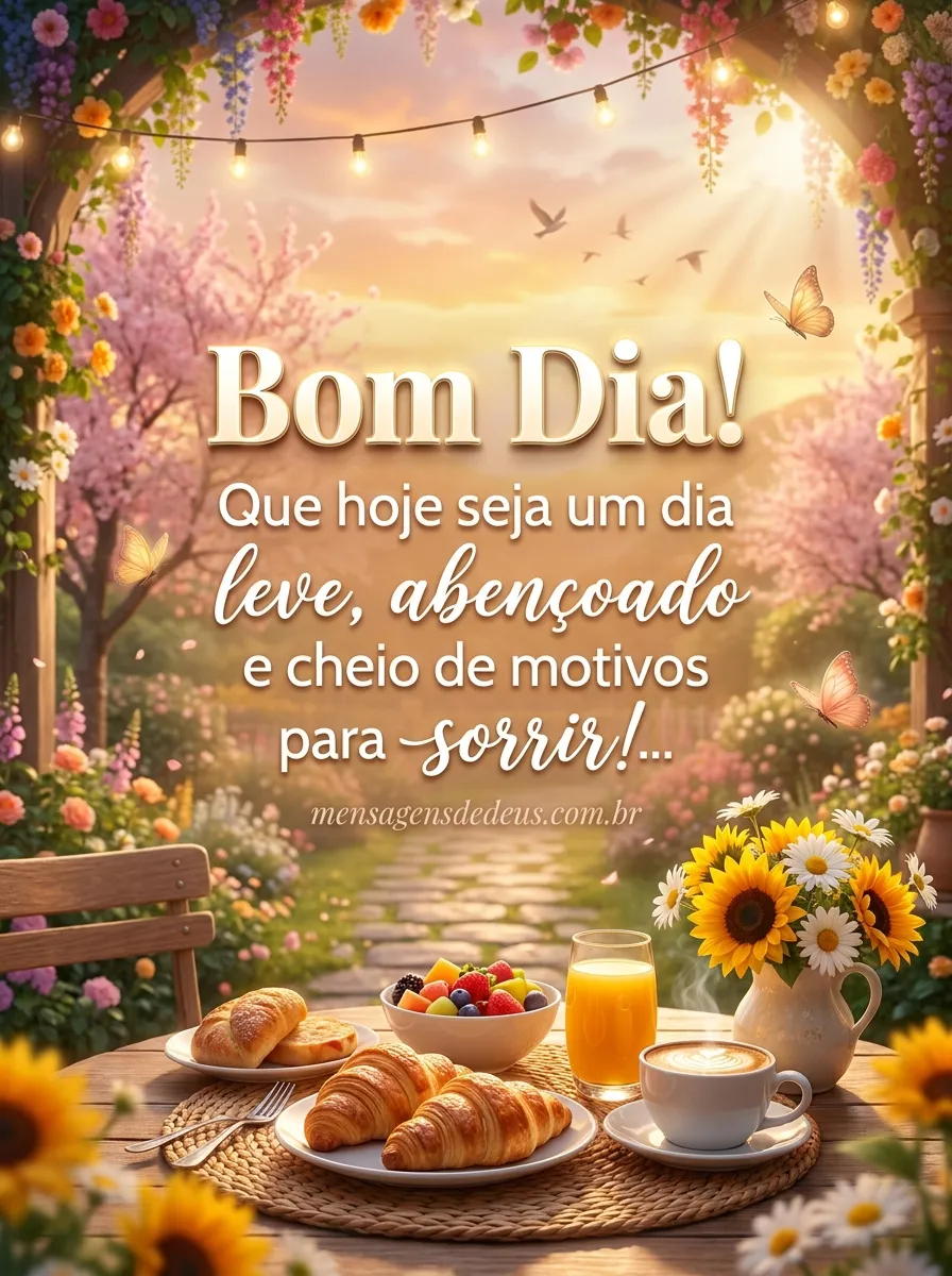 Bom Dia! Que hoje seja um dia leve, abençoado e ch
