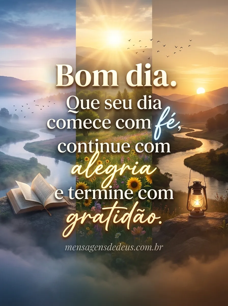 Bom dia. Que seu dia comece com fé, continue com a