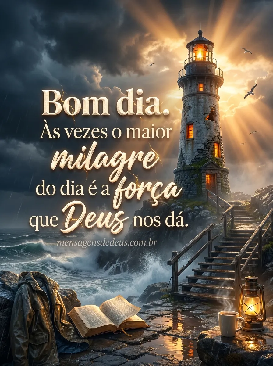 Bom dia. Às vezes o maior milagre do dia é a força