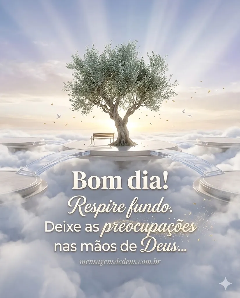 Bom dia! Respire fundo. Deixe as preocupações nas 