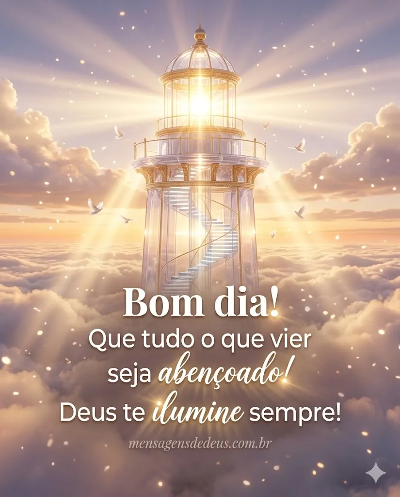 Bom dia! Que tudo o que vier seja abençoado! Deus 