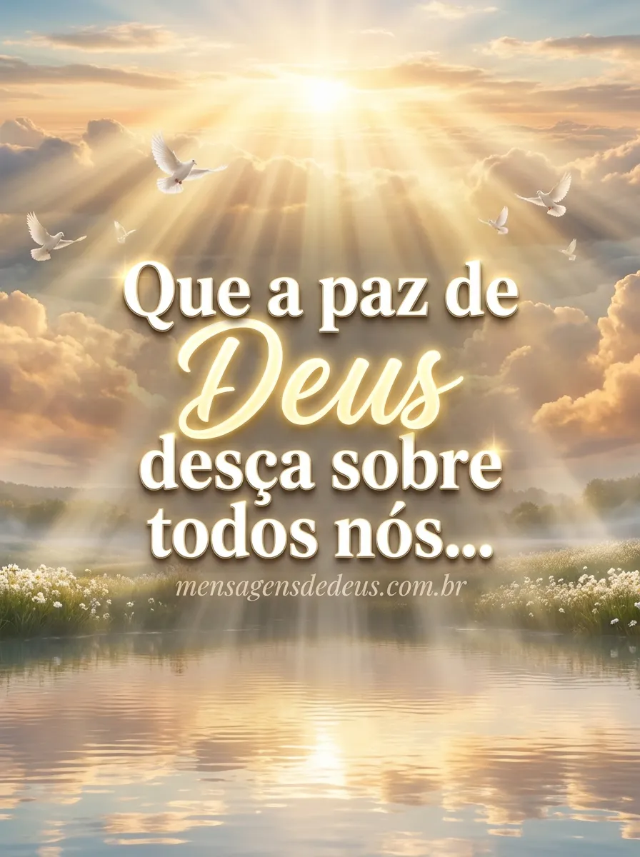 Que a paz de DEUS desça sobre todos nós, abençoe n