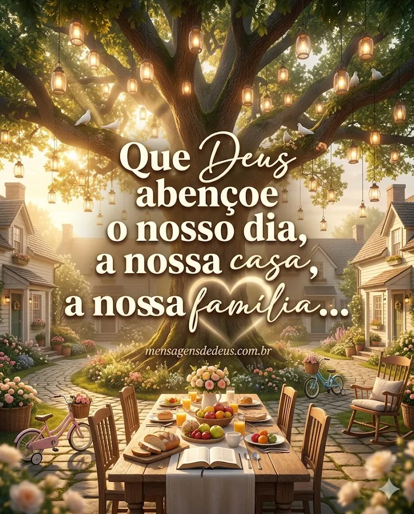 Que Deus abençoe o nosso dia, a nossa casa, a noss