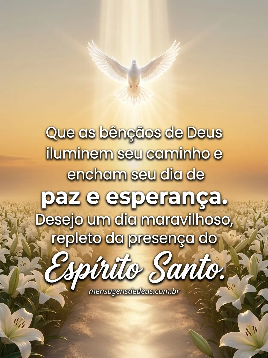 Desejo que as bençãos de Deus iluminem seu caminho!