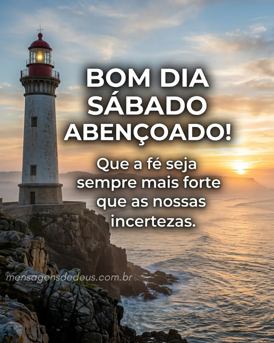 Bom dia Sábado abençoado! Que a fé seja sempre mais forte que as nossas incertezas.