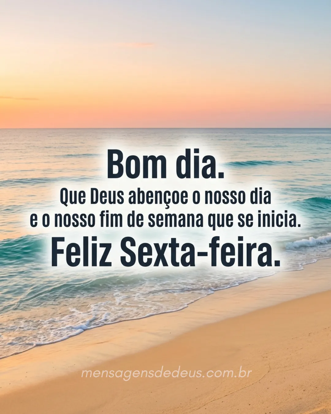 Bom dia. Que Deus abençoe o nosso dia e o nosso fim de semana que se inicia. Feliz Sexta-feira.