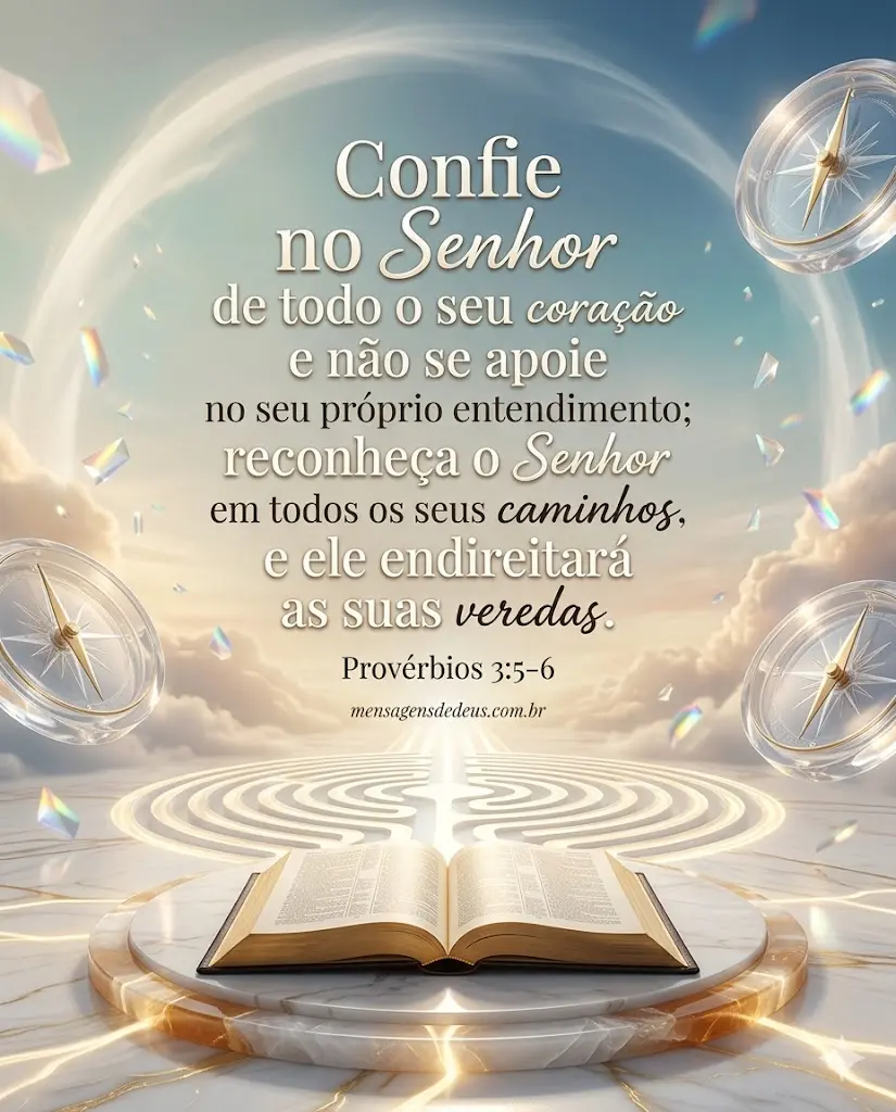 Provérbios 3:5-6 - Confie no Senhor de todo o seu coração e ele endireitará as suas veredas.